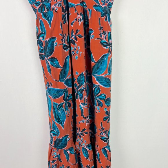 NWT Jason Wu Terracotta Cutout Floral Midi Dress Linen Blend Size XS NEW - Picture 3 of 16